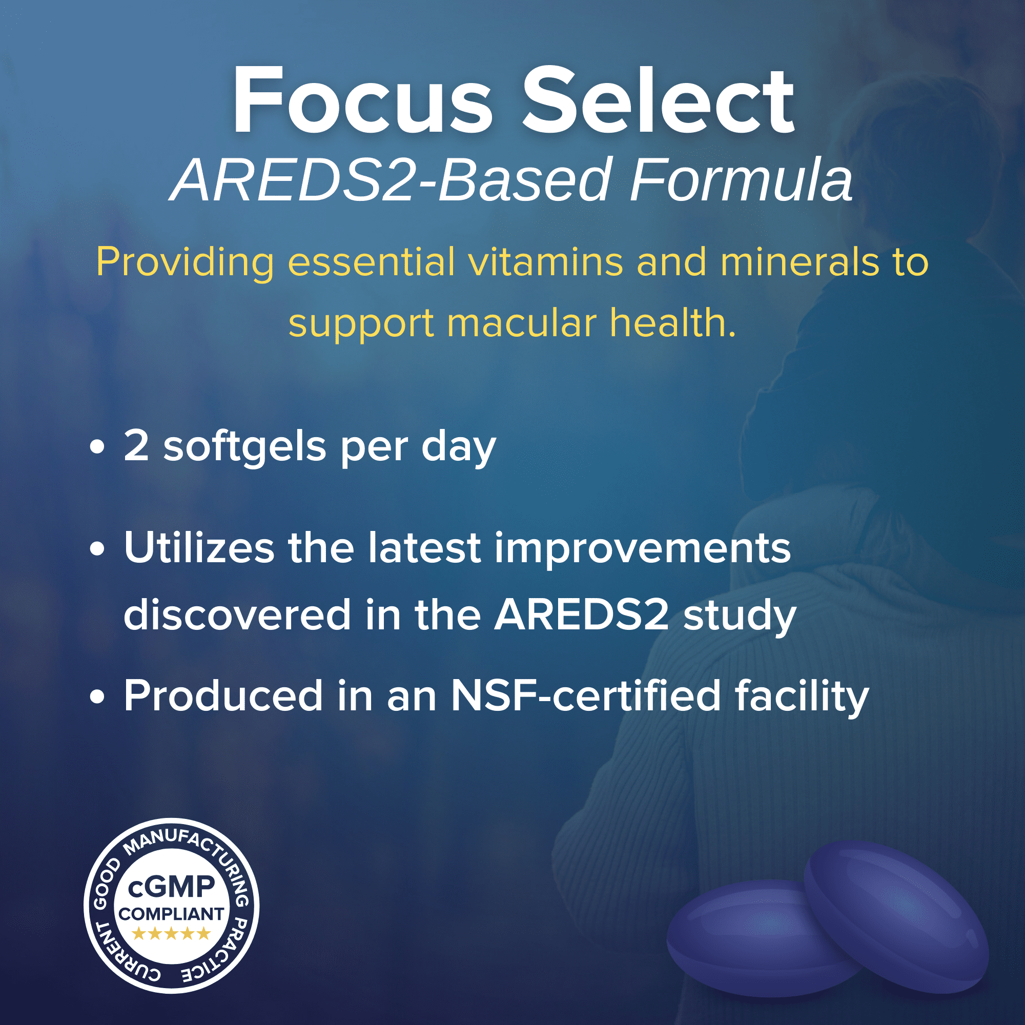 Focus Vitamins Focus Select Macular Health Formula Softgel, 360 Count, 180-Day Supply, Twin Pack