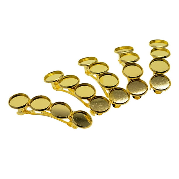 5 pinzas para el pelo en blanco, adornos para el pelo, decoración, tocados, elegantes horquillas. Dorado