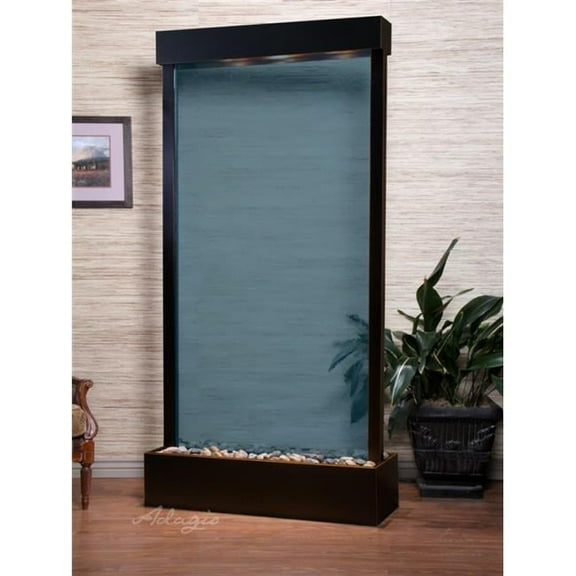 Adagio TRC1551 Tranquil River Center Mount Free Standing Fountain - Blackened Copper-Blue-Glass