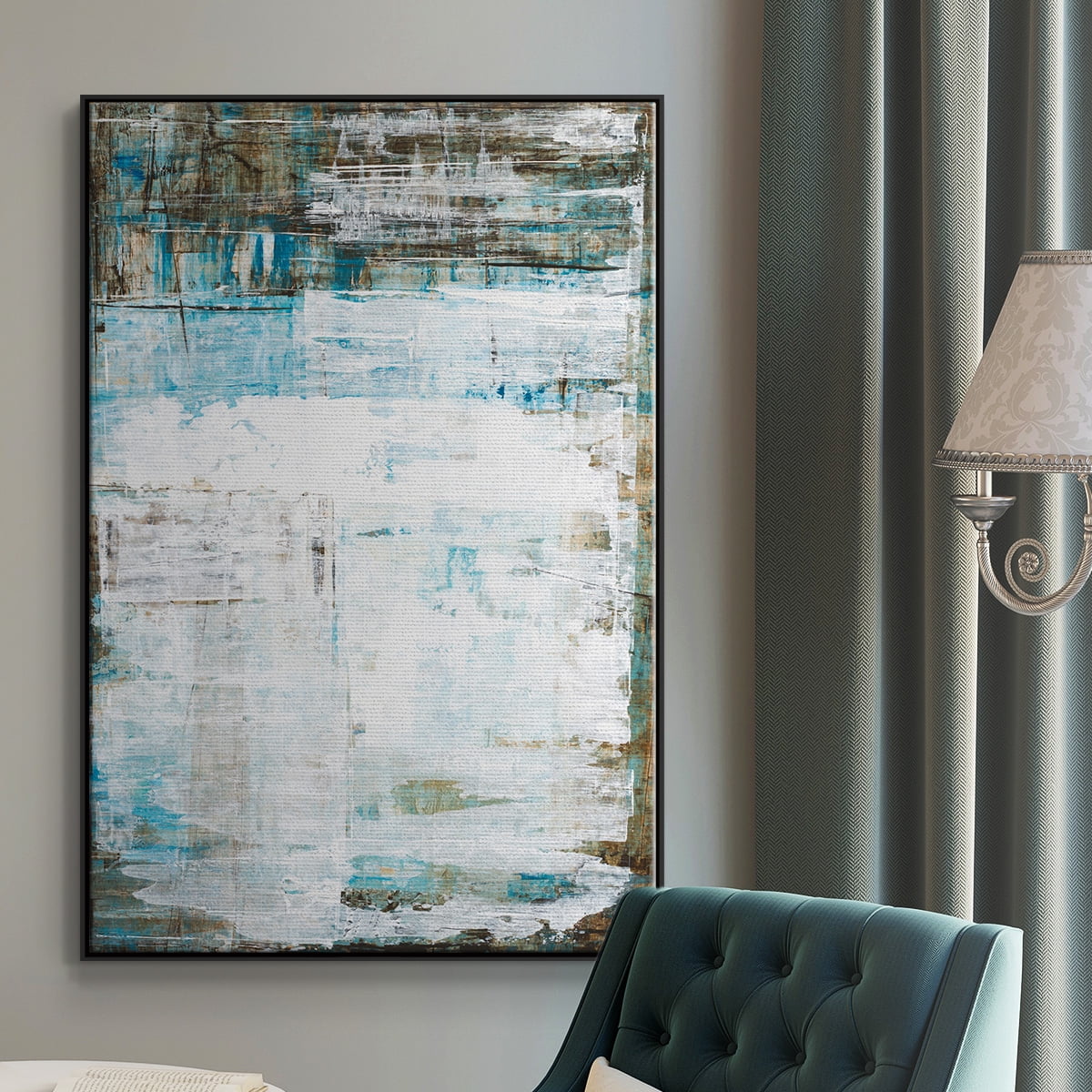 Beach Glass Framed Premium Gallery Wrapped Canvas - Ready to Hang