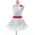 thumbnail image 3 of Zaldita Girls Ms Santa Clause Christmas Costume Shiny Sequins Tutu Dress Ballet Ice Skater Dancewear White 8, 3 of 7