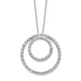 thumbnail image 1 of Quality Gold DF343 14K White Gold Diamond Fascination Double Circle Necklace, 1 of 1