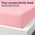 thumbnail image 3 of Super Soft and Durable​​ Microfiber Fitted Sheet, Machine Washable Fitted Bed Sheet with 15 inches Deep Pocket, California King, 72 x 84 inches, Pink, 3 of 7