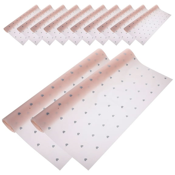 DRAFIDEEP 28 Sheets Pink With Silver Hearts Wrapping Tissue Paper For present Packaging And Floral Protection
