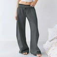 thumbnail image 2 of LSLJS Sweatpants Women Low Rise Drawstring Waist Pants Casual Solid Color Wide Leg Joggers with Pockets, S-2XL, 2 of 4