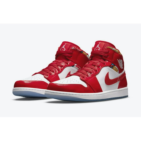 Jordan Air 1 Retro Mid Red/White Basketball Shoes DC7294-600 Men Size 13