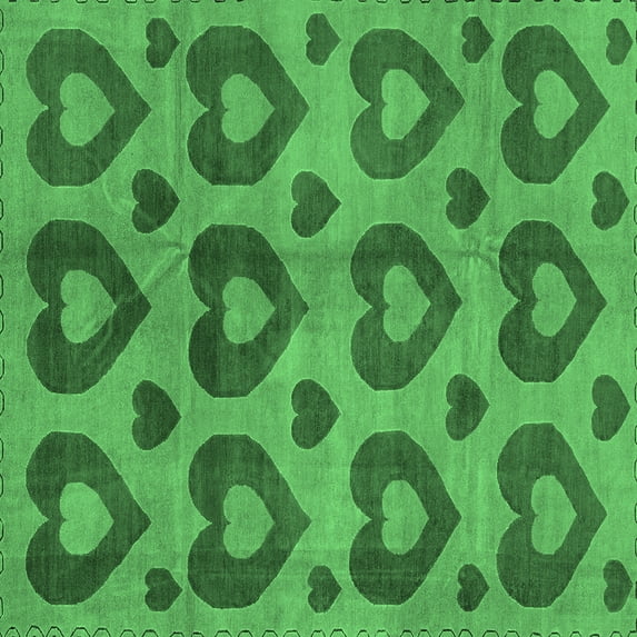 Ahgly Company Indoor Square Abstract Emerald Green Modern Area Rugs, 5' Square