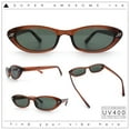 thumbnail image 2 of Womens Vintage Vibe Narrow Rectangle Cat Eye Plastic Sunglasses Brown - Green, 2 of 8