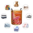 thumbnail image 6 of Kll Orange Flower Psychedelic Waterproof Foldable Laundry Hamper Bucket With Handles For Storage Bin,Kids Room,Home Organizer (Medium), 6 of 8
