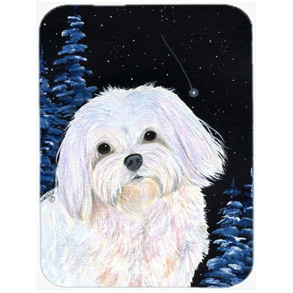 12 x 15 in. Starry Night Maltese Glass Cutting Board, Large