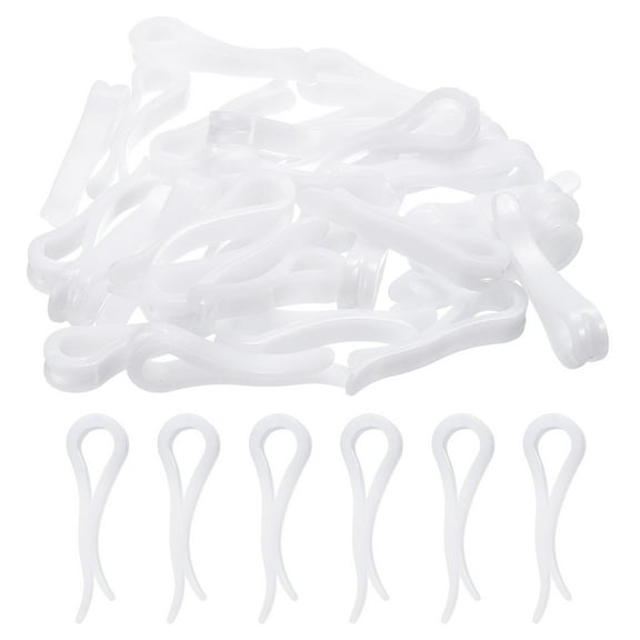 30Pack Durable Plastic Alligator Clips, 1.5" White U Shape Shirt Clip Clothespins