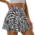 thumbnail image 3 of Xoenoiee Zebra Stripe Print Athletic Tennis Golf Skorts Skirts for Women with Pocket High Waist Pleated Skirts for Workout Running Sports Casual, S, 3 of 7