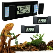 2pcs Magnetic Reptile Thermometer and Humidity Gauge for Terrariums and Breeding Tanks(black)