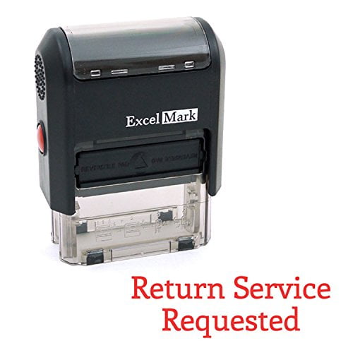 RETURN SERVICE REQUESTED Self Inking Rubber Stamp Red Ink (ExcelMark