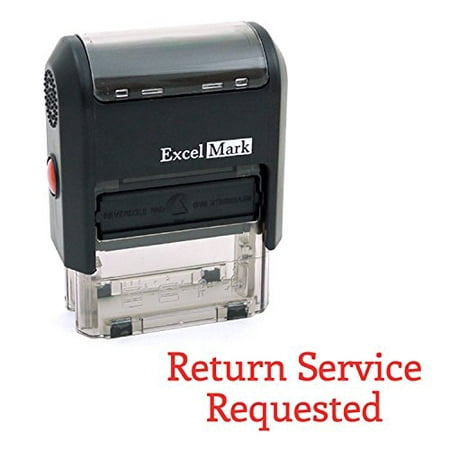 RETURN SERVICE REQUESTED Self Inking Rubber Stamp - Red Ink (ExcelMark