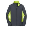 thumbnail image 5 of Port Authority TLJ318 Mens Tall Core Colorblock Soft Shell Jacket, Battleship Grey & Charge Green - 2XLT, 5 of 5