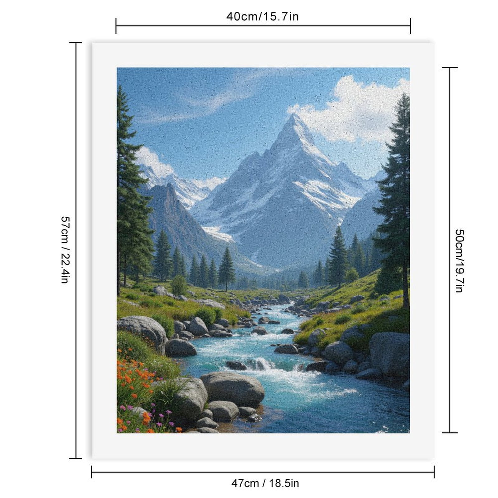 Paint by Numbers Kit for Adults, Mountain Stream Scenic View Paint by Numbers, Easy Paint by Numbers Kit for Adults Beginner, DIY Adult Paint by Number Kits on Canvas, Home Decor