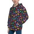 thumbnail image 2 of Fotbe Colorful Excavator Pattern Youth Pullover Hooded Sweatshirt, Boys Hoodie, Kangaroo Pocket Hoodie for Kids Girls -Medium, 2 of 6