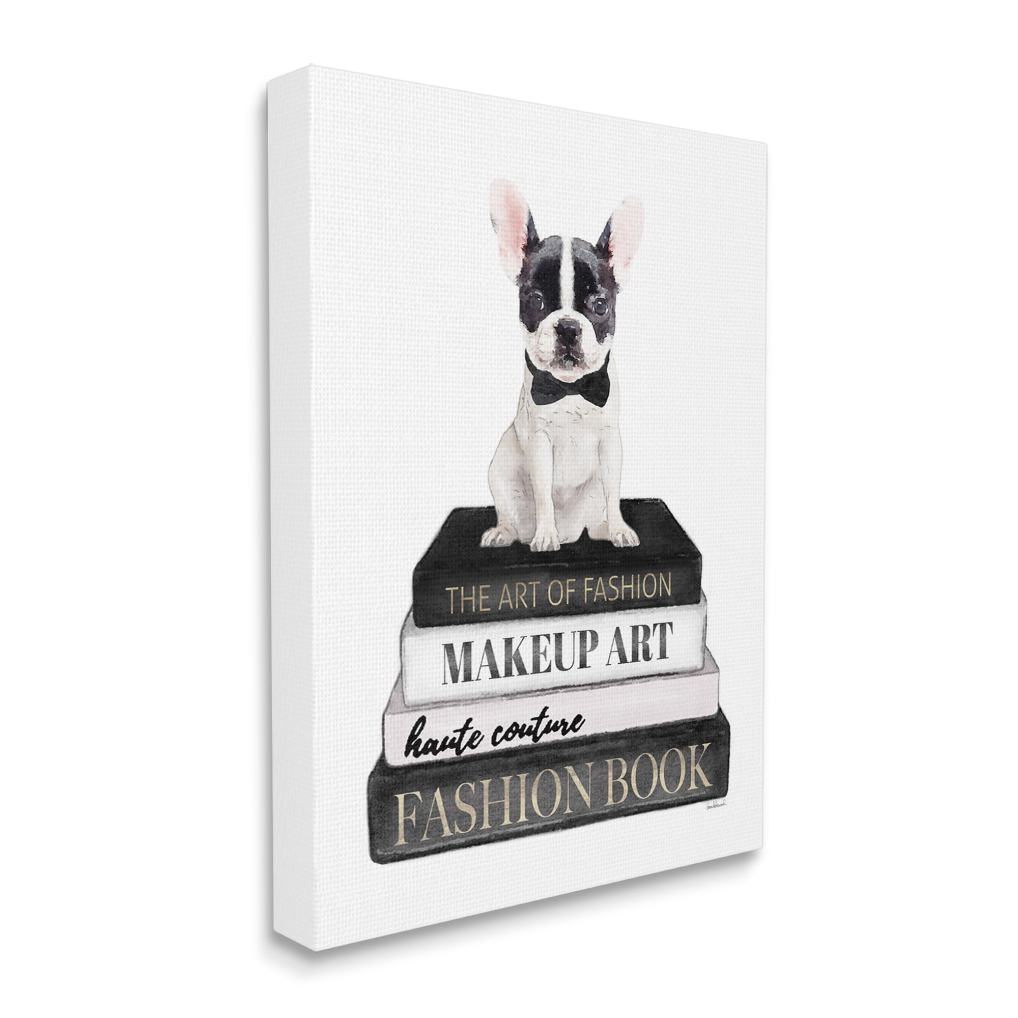 Stupell Industries Fancy Boston Terrier Bookcase Dog Fashion Apparel ,16 x 20, Design by Amanda Greenwood