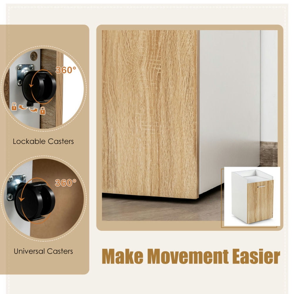 Demi Bonn 2 Drawers Mobile File Cabinet with Wheel, Filing Cabinet for Letter Size, White