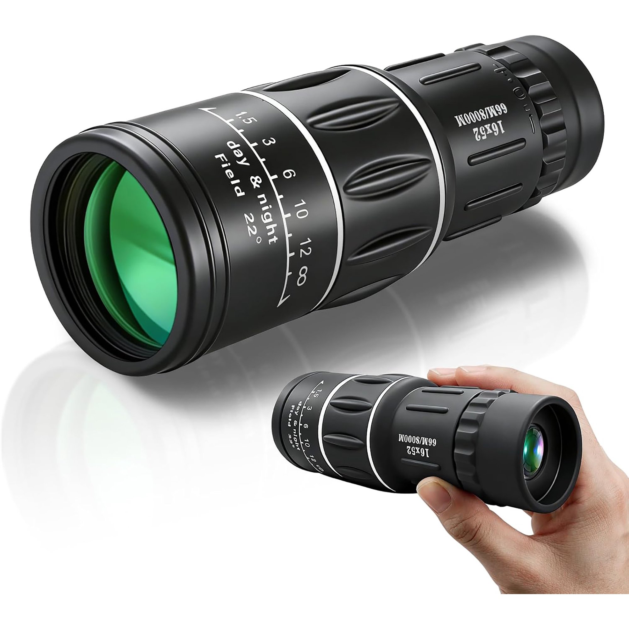 Monocular Telescope High Power 16X52 Prism Compact Monoculars for Adults Birthday Gifts for Men Waterproof Fogproof Shockproof with Hand Strap Bird Watching Hunting Camping Hiking
