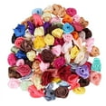 thumbnail image 1 of 100pzs / Lote Mini rosetones de cinta de rasa de saten hechos a mano Flor de tela Apliques para la decoracion de la boda Accesorios de costura de artesania, 1 of 1