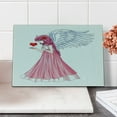 thumbnail image 2 of Anime Cutting Board, Fairytale Character Angel in a Pink Dress Holding a Heart Romantic Valentines Day, Decorative Tempered Glass Cutting and Serving Board, in 3 Sizes, by Ambesonne, 2 of 5