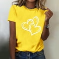 thumbnail image 6 of FRSASU Short Sleeve Valentine's Shirts for Women Love Heart XOXO Cute Graphic T Shirts Casual Spring Day Tops Tee Yellow, 6 of 7