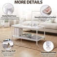 thumbnail image 3 of ZENY Rectangle Wood Coffee Table Metal Frame MDF Home Tea Table Desk Rustic White, 3 of 7