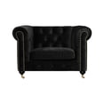 thumbnail image 3 of American Home Classic Claire 15" Velvet and Solid Wood Bench in Gold and Navy, 3 of 11