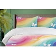 thumbnail image 2 of Ambesonne Butterfly Duvet Cover Set, Butterflies Rainbow Swirl, Twin, Lavender Multicolor, 2 of 4