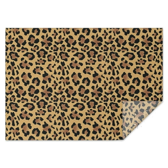 Brown and Black Leopard Print Rectangle Tablecloth 60"x84",Waterproof Polyester Rectangle Table Cloth, Wipeable Spillproof Polyester Tablecloth for Dining, Camping, Indoor and Outdoor