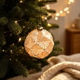 thumbnail image 4 of Pincandy 8cm Champagne Christmas Tree Ornaments - Shatterproof Textured Baubles with Gold Glitter Accents, Lightweight Hanging Pendants for Holiday Decor, 4 of 6