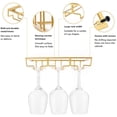 thumbnail image 3 of Estante para copas de vino de 3 filas debajo del gabinete, soporte para copas de vino de hierro, organizador de copas de vino, colgador de almacenamiento para bar y cocina, 3 of 6