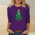 thumbnail image 3 of QIPOPIQ Blouses pour Femmes Manches 3/4 Hauts Décontractés pour Femmes Manches 3/4 Chemises Col Rond Imprimé Tendance Blouses Florales Confortables Liquidation, 3 of 6