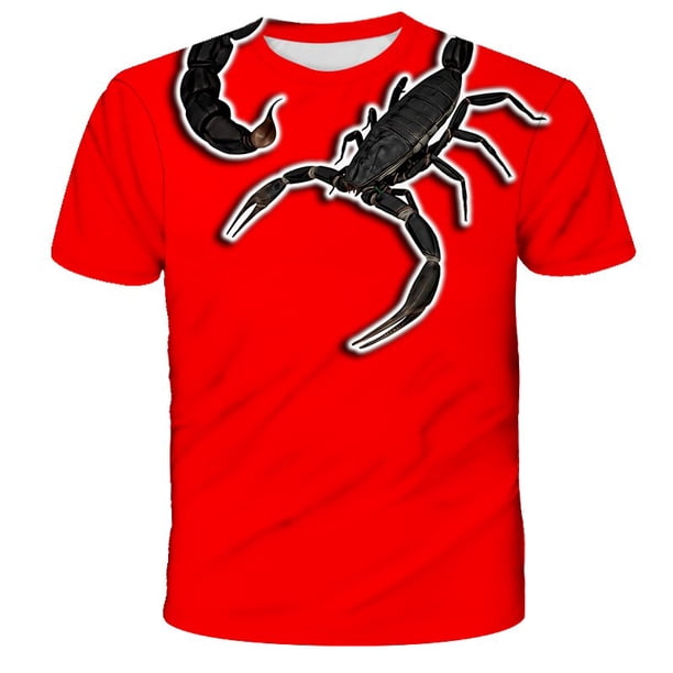 Summer 3d print T Shirt fashion Children Short Sleeve T-shirt Hip Hop Streetwear Funny Scorpion Printed T Shirts11T Gong Bohan LED