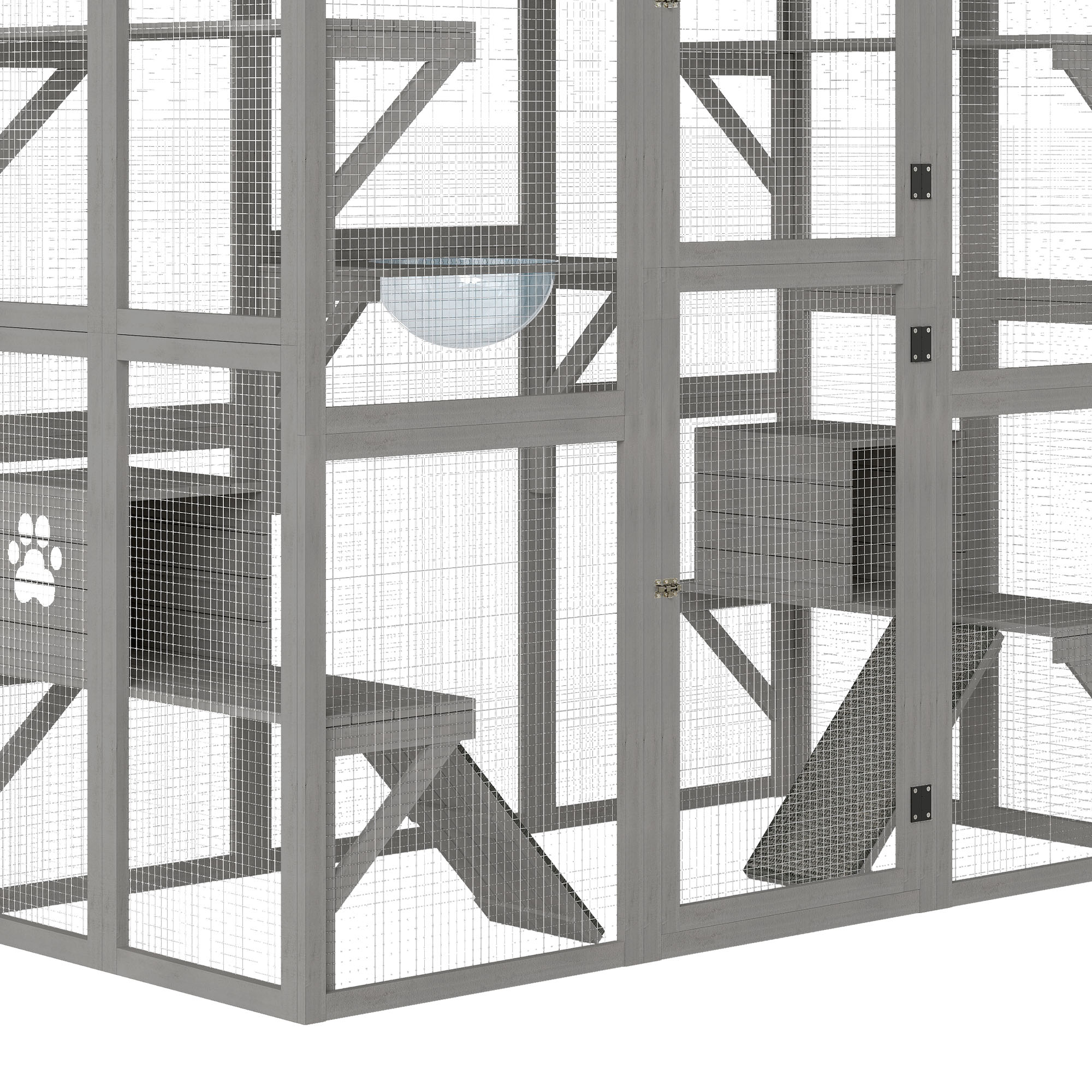 DWVO 70.9" Large Cat Cage, Outdoor Cat Enclosures Catio, DIY Indoor Catio with Roof Hammock Platforms, Ideal for 1-6 Cats