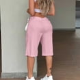 thumbnail image 6 of Cutuoiiu Women Fashion Solid Color High Waist Tie Waist Cotton Linen Shorts with Pleated Detail and Side Pockets Gift, 6 of 9