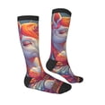 thumbnail image 3 of Fotbe Meditating Cute Horse print Women's Men's Novelty Crew Socks Cotton Socks Knee High Socks for Walking,Running,Nurses,Pregnancy, 3 of 8