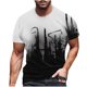 thumbnail image 1 of ICHUANYI Clearance Men Casual Round Neck 3D Digital Print Pullover Fitness Sports Shorts Sleeves T Shirt Blouse(White, XXXL) Ichuanyi Ichuanyi, 1 of 2