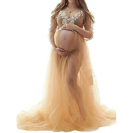 

MERSARIPHY Maternity Women s Lace Maxi Dress