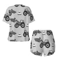 thumbnail image 2 of Sigee Gray Tractor for Sleepwear Casual Pjs with Pockets Women's Pajamas Sets Shorts 2 Piece Short Sleeve Lounge Sets 3X-Large, 2 of 9