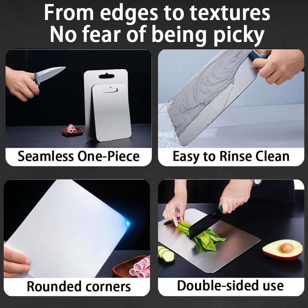 2025 New Katuchef Titanium Cutting Boards for Kitchen, Katuchef Cutting Board, Large Double-Sided Design Allows for Separate Preparation of Raw and Cooked Food