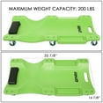 thumbnail image 5 of DNA Motoring TOOLS-00218 Low Profile Plastic Green Rolling Garage Shop Creeper with Padded Headrest Tool Trays, 5 of 7