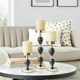 thumbnail image 4 of Danya B. Talia Black and Gold Metal Candlestick Taper Candle Holders - Set of 3, 4 of 11