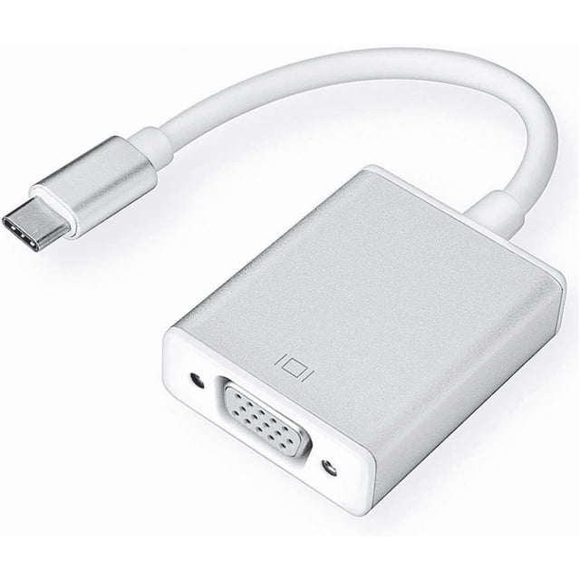 Adaptateur USB-C vers VGA, Convertisseur USB 3.1 Type C (Thunderbolt 3) vers VGA Compatible avec Nouveau MacBook, MacBook Air et Plus