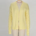 thumbnail image 6 of Eltusu Women Cardigans Sweaters, Button Down Thermal Long Sleeve Soft Winter Outerwear Yellow Size M, 6 of 8