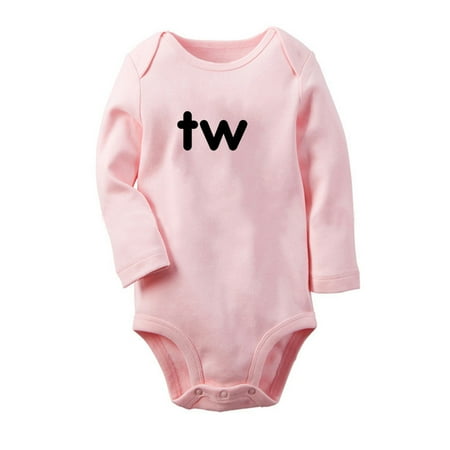 

TW & IN Twins Babies Rompers Newborn Baby Unisex Bodysuits Infant Jumpsuits Toddler 0-12 Months Kids Long Sleeves Oufits (Pink 0-6 Months)