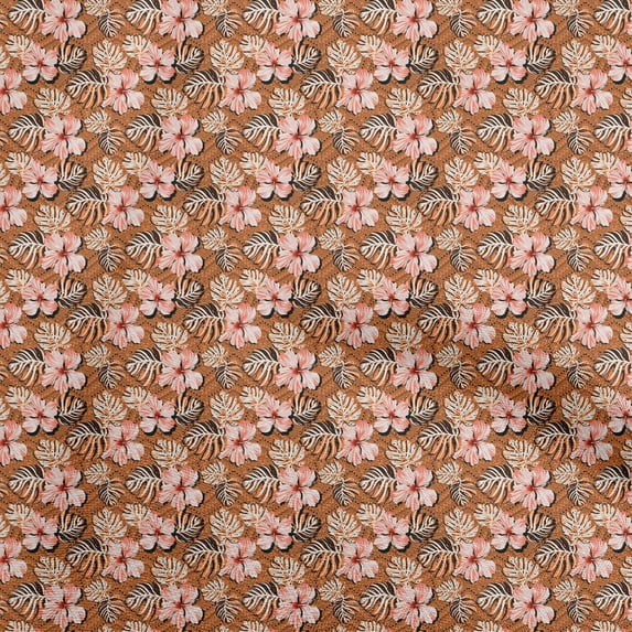 oneOone Cotton Silk Orange Fabric Tropical Sewing Fabric By The Yard Printed Diy Clothing Sewing Supplies 42 Inch Wide