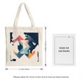 thumbnail image 3 of Geometric Tote Bag: Overlapping triangles in blue orange and red background perfect for shopping travel and parties, 3 of 4